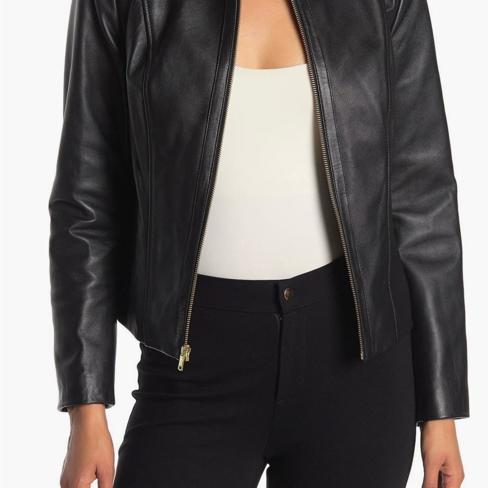 Cole Haan Women's Black Leather Jacket